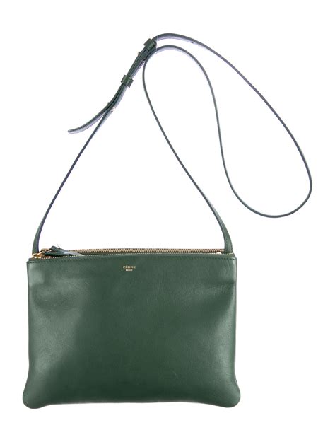 celine trio bag dark green|Celine trio crossbody bag online.